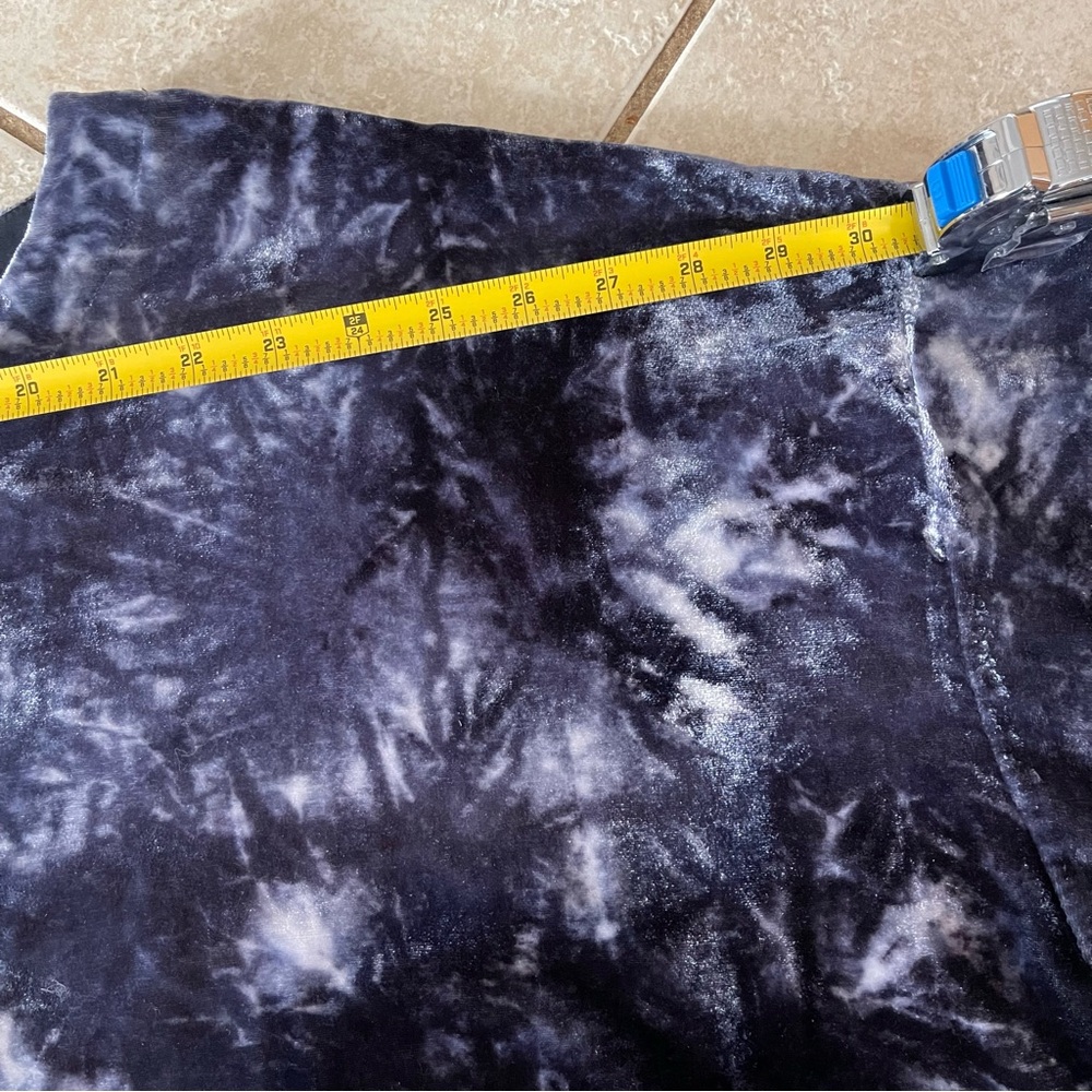 J Jill Top Women 3X Pure Tie-Dyed Deep Blue Velvet Boat Neck Whimsigoth‎ Fairy - Picture 6 of 9